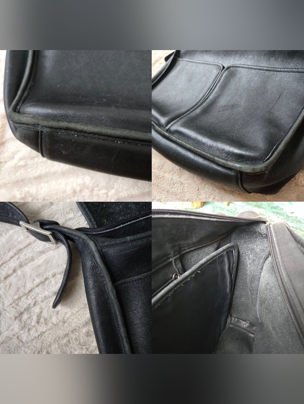 Vintage Coach Black Leather Men's Messenger Bag - Picture 9 of 9